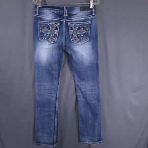 Antique Rivet Bootcut Jeans Studded Embroidered Cross‎ Size 29 Rodeo Western